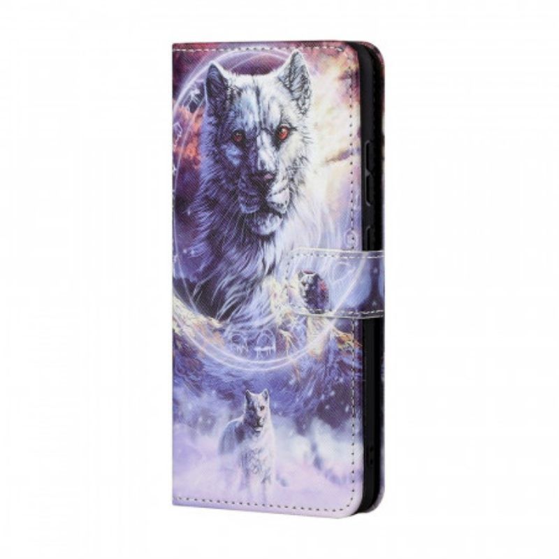 Θήκη Flip Samsung Galaxy M23 5G με κορδονι Lanyard Wolf